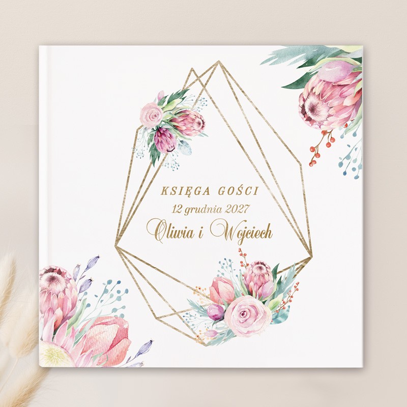 Księga personalizowana na weselę z imionami pary młodej