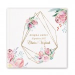 Personalizowana księga gości na weselę z kolorowymi kwiatami