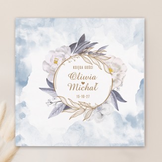 Księga na wpisy weselne w kolorze niebieskim