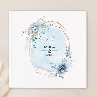 Personalizowana księga gości z motywem sukulentów