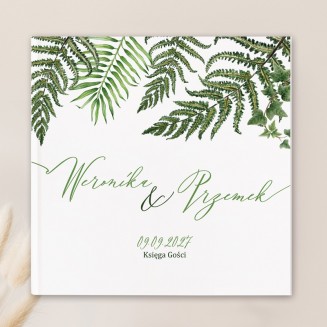 Księga na wesele z motywem paproci