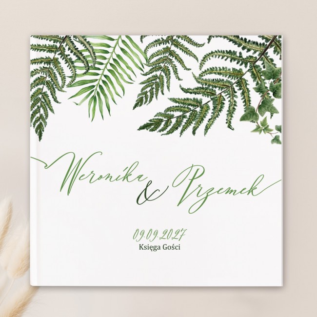 Księga na wesele z motywem paproci