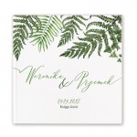 Księga na wpisy gości z białymi kartkami i motywem roślinnym