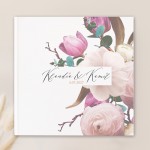 księga personalizowana na ślub z motywem kwiatów