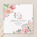 KSIĘGA GOŚCI weselnych Pastelowe Róże BIAŁE KARTKI