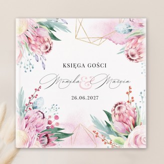 Księga personalizowana na ślub z kwiatowym wzorem
