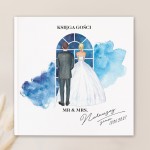 Personalizowana księga weselna z motywem pary modej