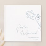 Księga personalizowana z motywem niebieskich kwiatów