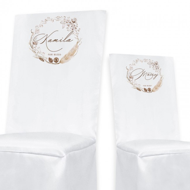 Pokrowce na krzesła ślubne w stylu boho