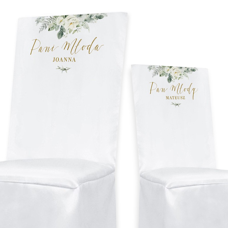 Elegancka dekoracja krzeseł Pary Młodej