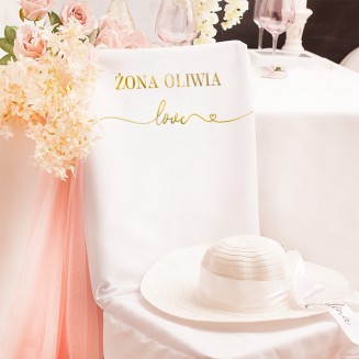 Ślubna dekoracja krzeseł Pary Młodej Only Love