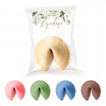 Ciasteczka z wróżbą w kolorze do wyboru. Zapakowane w celofanowy woreczek z etykietą Dziękuję.