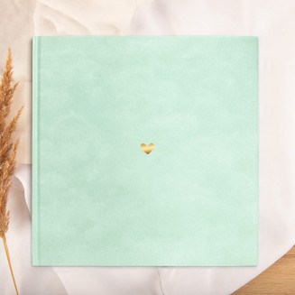 miętowa księga welurowa z serduszkiem