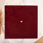 bordowa księga welurowa z serduszkiem