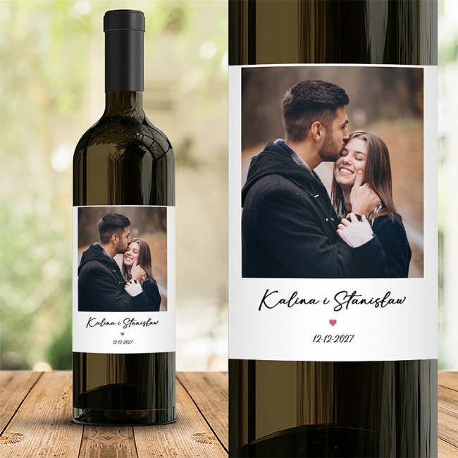 ETYKIETA na Butelkę Wina ze Zdjęciem Pary Prezent dla Dwojga