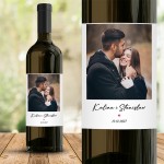ETYKIETA na Butelkę Wina ze Zdjęciem Pary Prezent dla Dwojga
