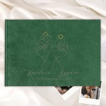 Welurowy ALBUM Ślubny z Personalizacją Złote Obrączki