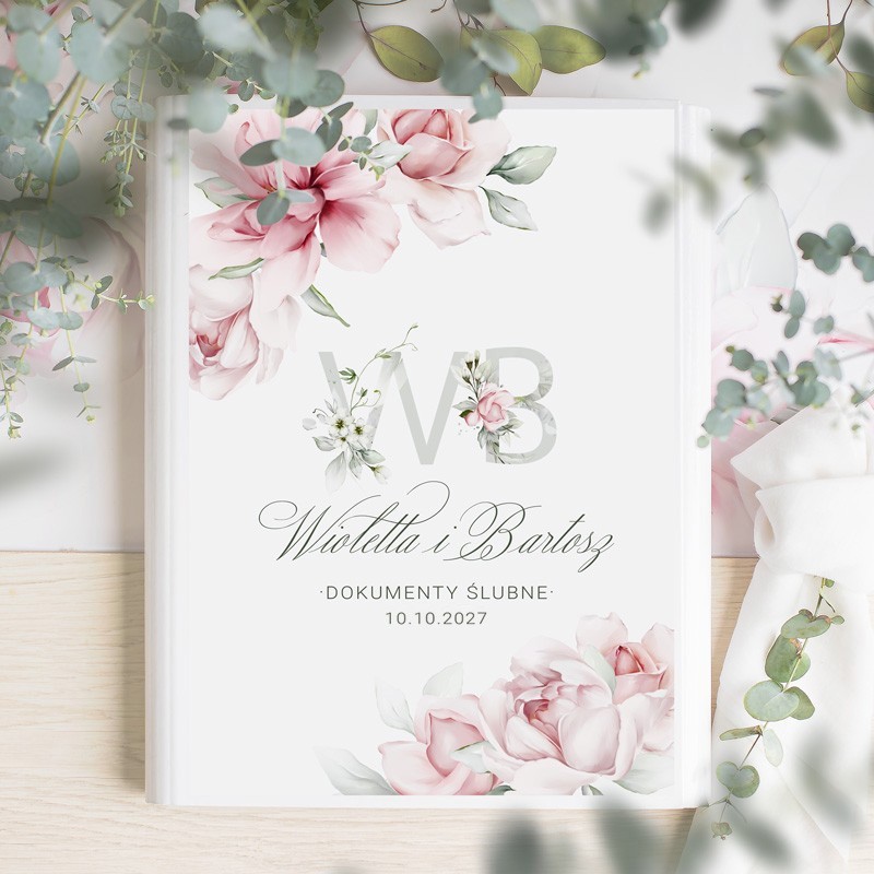 Teczka na dokumentację ślubną i umowy. Personalizowany dodatek na ślub.