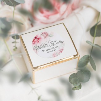 PUDEŁECZKA białe ze złotym brzegiem Bukiet Ślubny 10szt...
