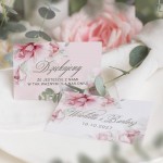 BILECIK z imionami pary młodej i datą ślubu - podziękowanie ślubne dla gości