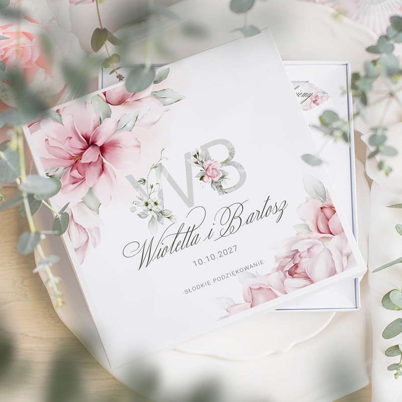 BOMBONIERKA z krówkami Słodkie podziękowanie dla wyjątkowej osoby Bukiet Ślubny