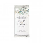 Czekolada mleczna z imionami pary młodej i datą ślubu na opakowaniu, podziękowanie ślubne