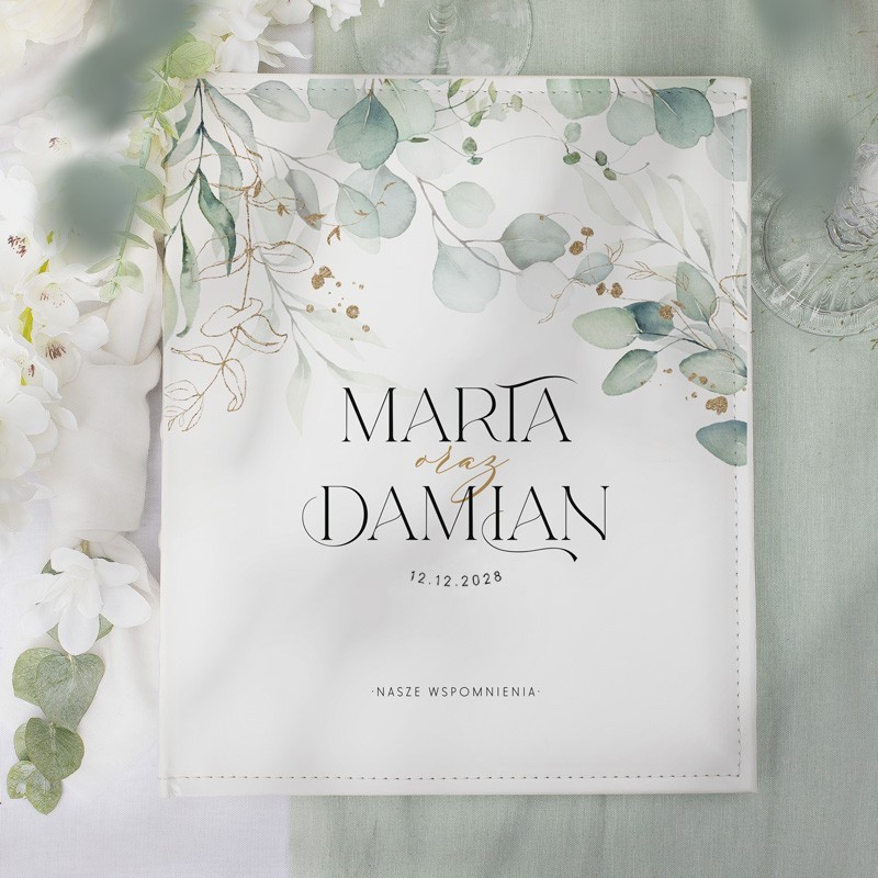 ALBUM do wklejania na zdjęcia ślubne Ślubny Eukaliptus