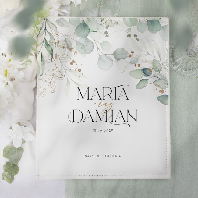 ALBUM do wklejania na zdjęcia ślubne Ślubny Eukaliptus