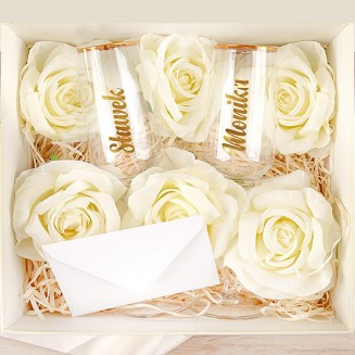 ZESTAW kieliszki do szampana prezent dla Pary Młodej