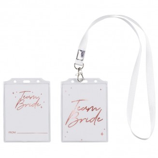 Identyfikatory dla dziewczyn na panieński w kolorze różowego złota