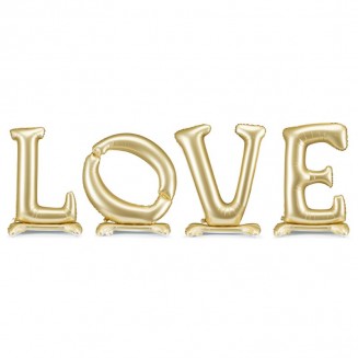 dekoracja na walentynki złoty napis love
