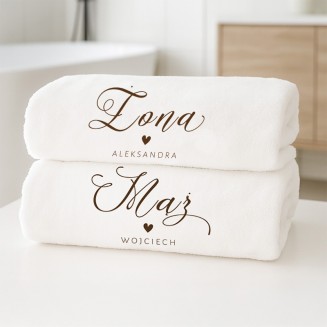 KOMPLET Ręczników Kąpielowych Prezent dla Małżeństwa