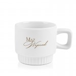 Elegancki biały kubek z imieniem dla męża.