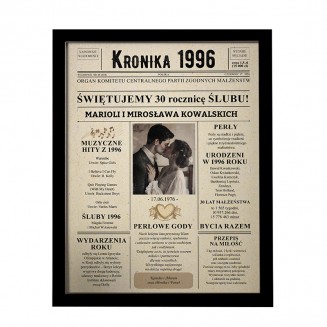 plakat na rocznice slubu w formie gazety