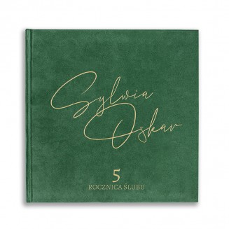 Personalizowany ALBUM Welurowy Na Rocznice Ślubu Z Imionami z wyjątkowym złotym napisem