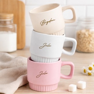 KUBEK Ryflowany z Imieniem Elegancki Prezent