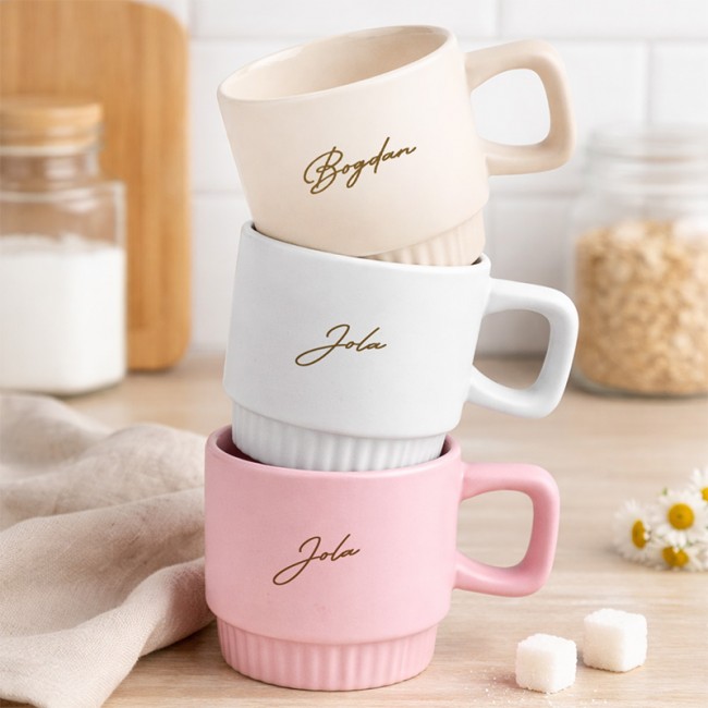 KUBEK Ryflowany z Imieniem Elegancki Prezent