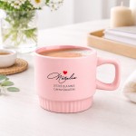 KUBEK Różowy Ryflowany Prezent na Walentynki dla Niej