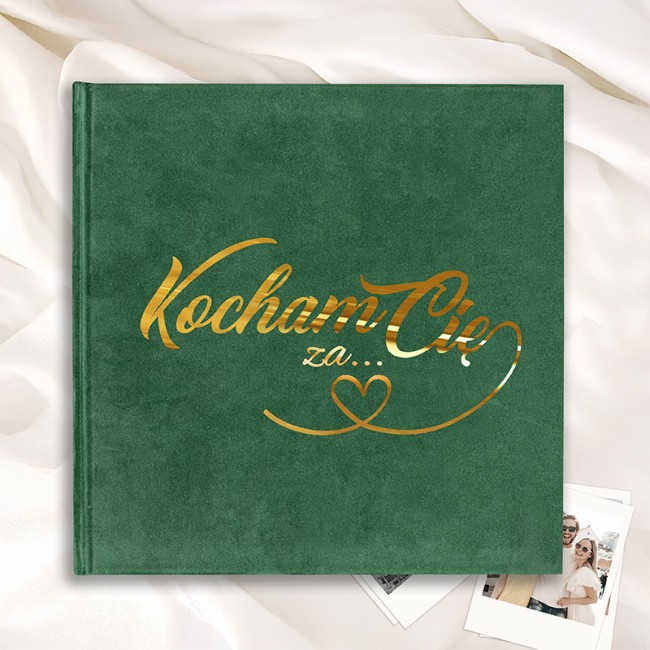 Album welurowy Dla pary. Album welurowy z napisem kocham cię za...