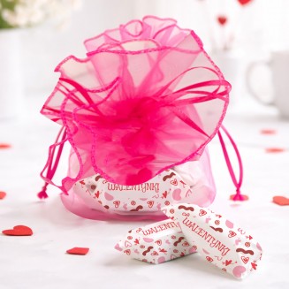 Krówki walentynkowe w woreczku na podziękowanie w Dniu Zakochanych.