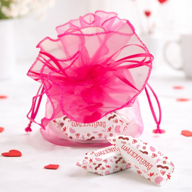 Krówki walentynkowe w woreczku na podziękowanie w Dniu Zakochanych.