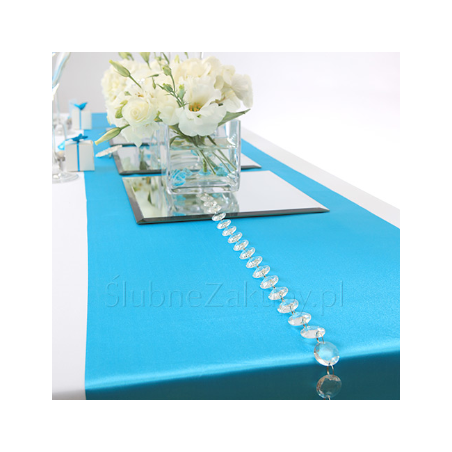 SATYNA/BIEŻNIK na stół Tiffany Blue 36cmx9m