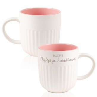 Kubek z imieniem na prezent dla świadkowej.
