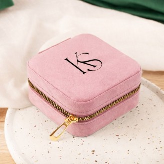 Różowa szkatułka welurowa