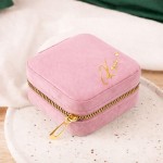 Szkatułka welurowa w różowym kolorze