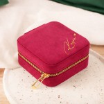 Szkatułka welurowa w malinowym kolorze