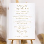 PLAKAT Dekoracyjny na Wesele Zasady na Parkiecie