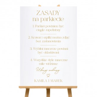PLAKAT Dekoracyjny na Wesele Zasady na Parkiecie