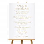 PLAKAT Dekoracyjny na Wesele Zasady na Parkiecie