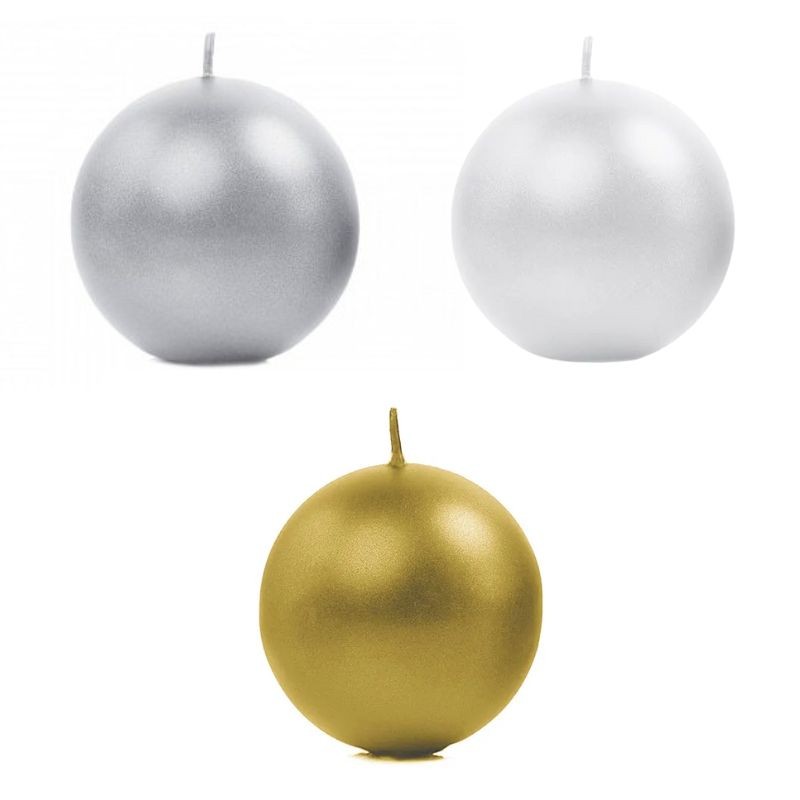 ŚWIECE kule kolory 6cm 10szt